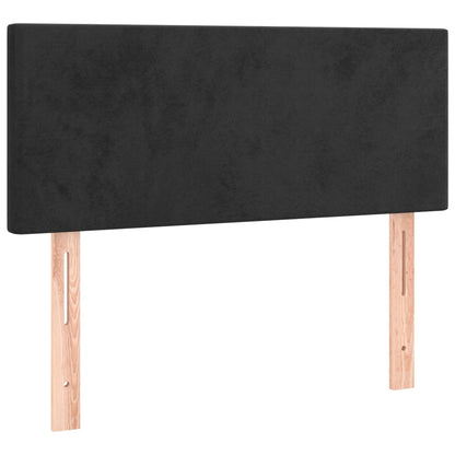 Cabeceira de cama c/ luzes LED veludo 80x5x78/88 cm preto