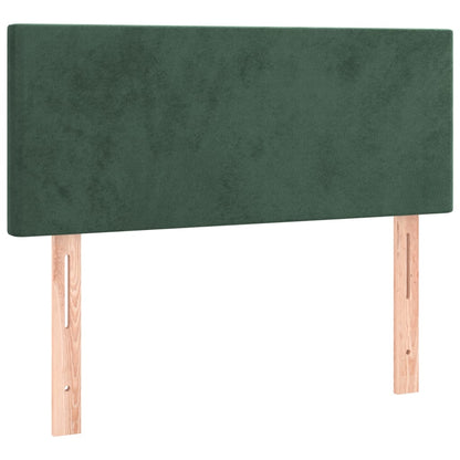 Cabeceira de cama c/ luzes LED veludo 80x5x78/88cm verde-escuro