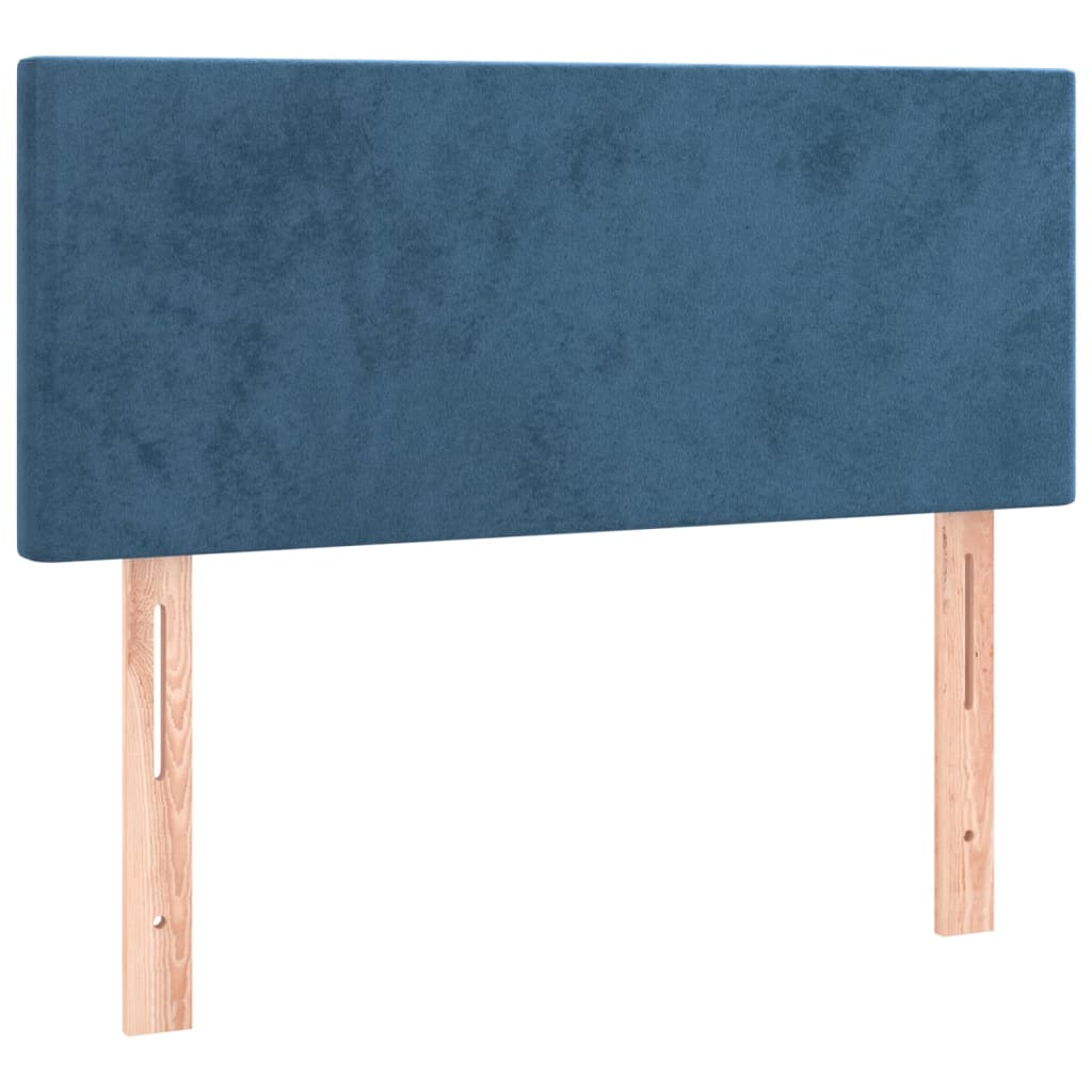 Cabeceira de cama c/ luzes LED veludo 80x5x78/88 cm azul-escuro