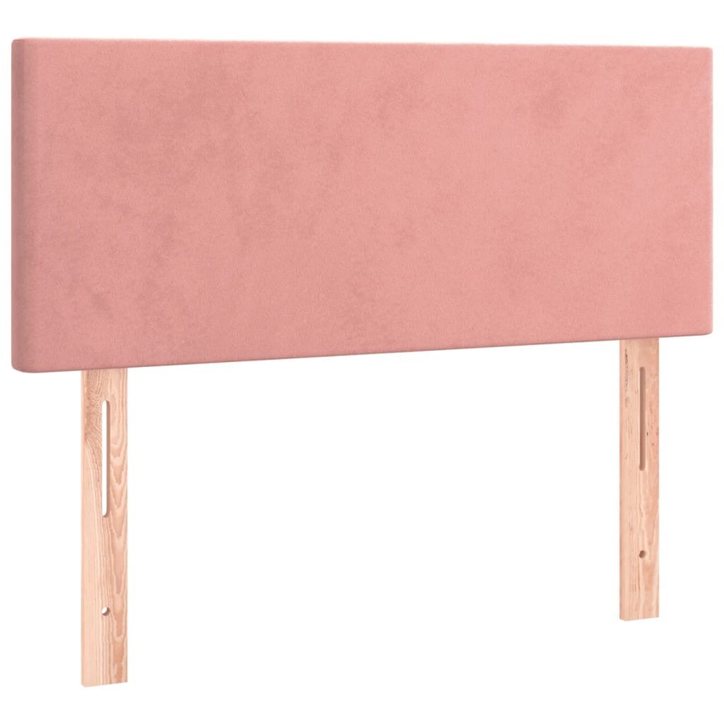 Cabeceira de cama c/ luzes LED veludo 80x5x78/88 cm rosa