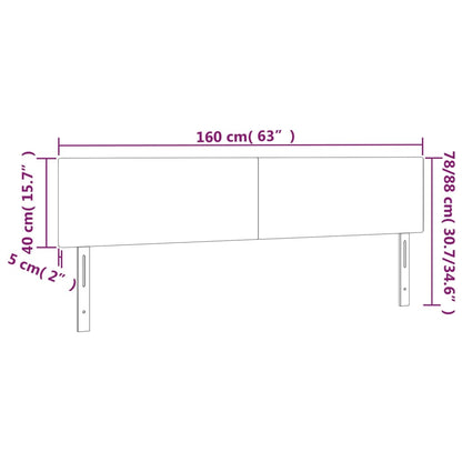 Cabeceira de cama c/luzes LED veludo 160x5x78/88 cm cinza-claro