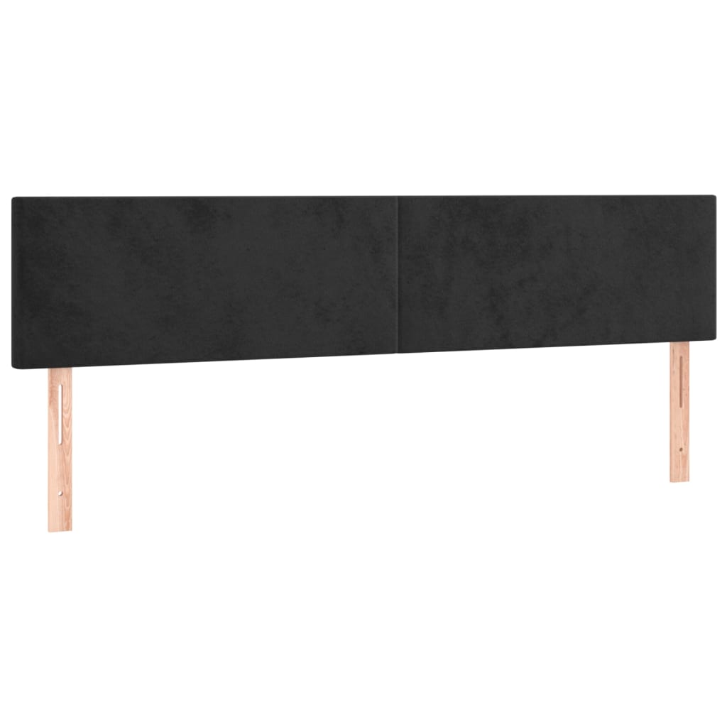 Cabeceira de cama c/ luzes LED veludo 180x5x78/88 cm preto