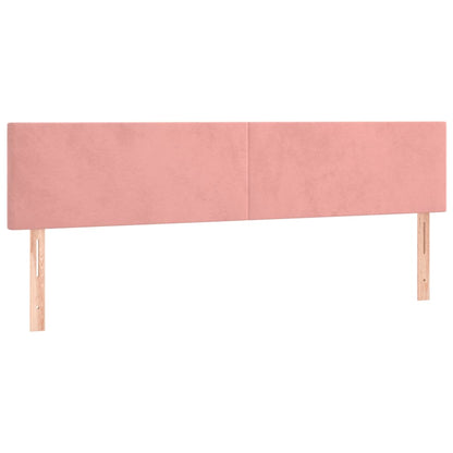 Cabeceira de cama c/ luzes LED veludo 180x5x78/88 cm rosa