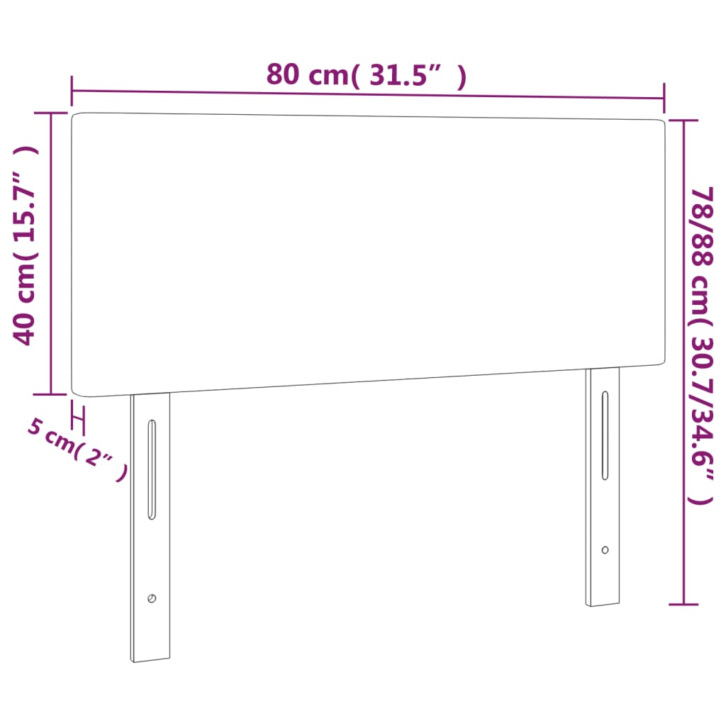 Cabeceira de cama c/ LED couro artificial 80x5x78/88 cm branco