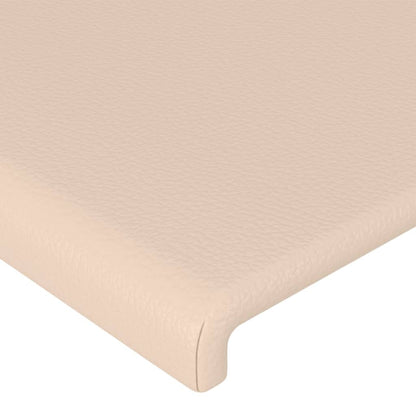 Cabeceira cama c/ LED couro artificial 100x5x78/88cm cappuccino