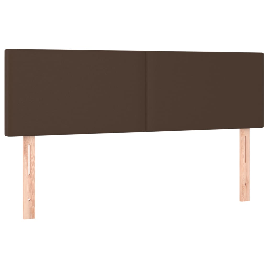 Cabeceira cama c/ LED 144x5x78/88cm couro artificial castanho