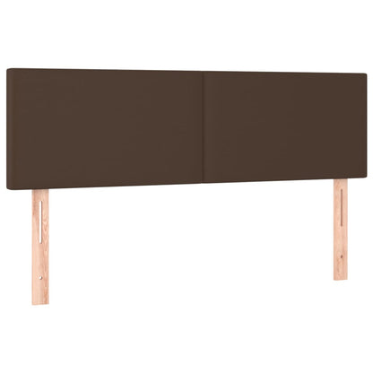 Cabeceira cama c/ LED 144x5x78/88cm couro artificial castanho