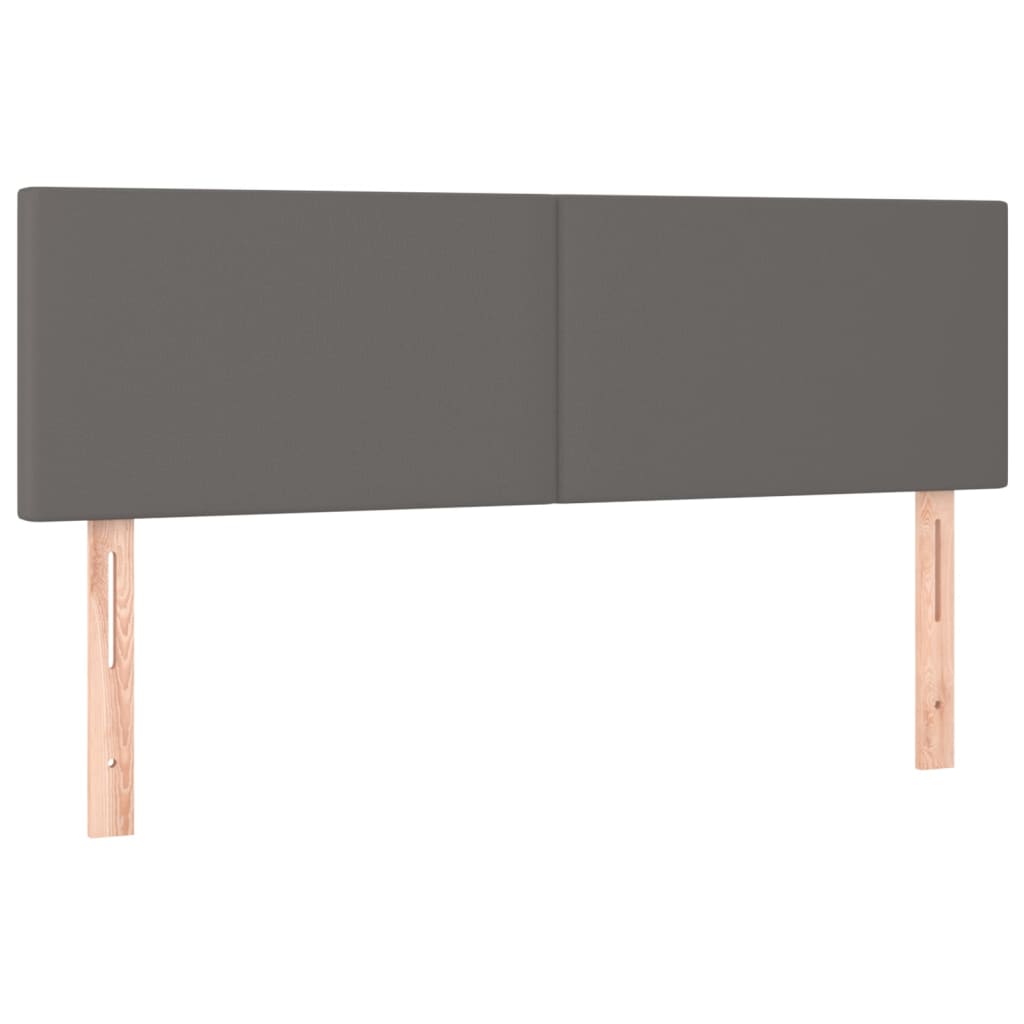 Cabeceira cama c/ LED 144x5x78/88cm couro artificial cinzento