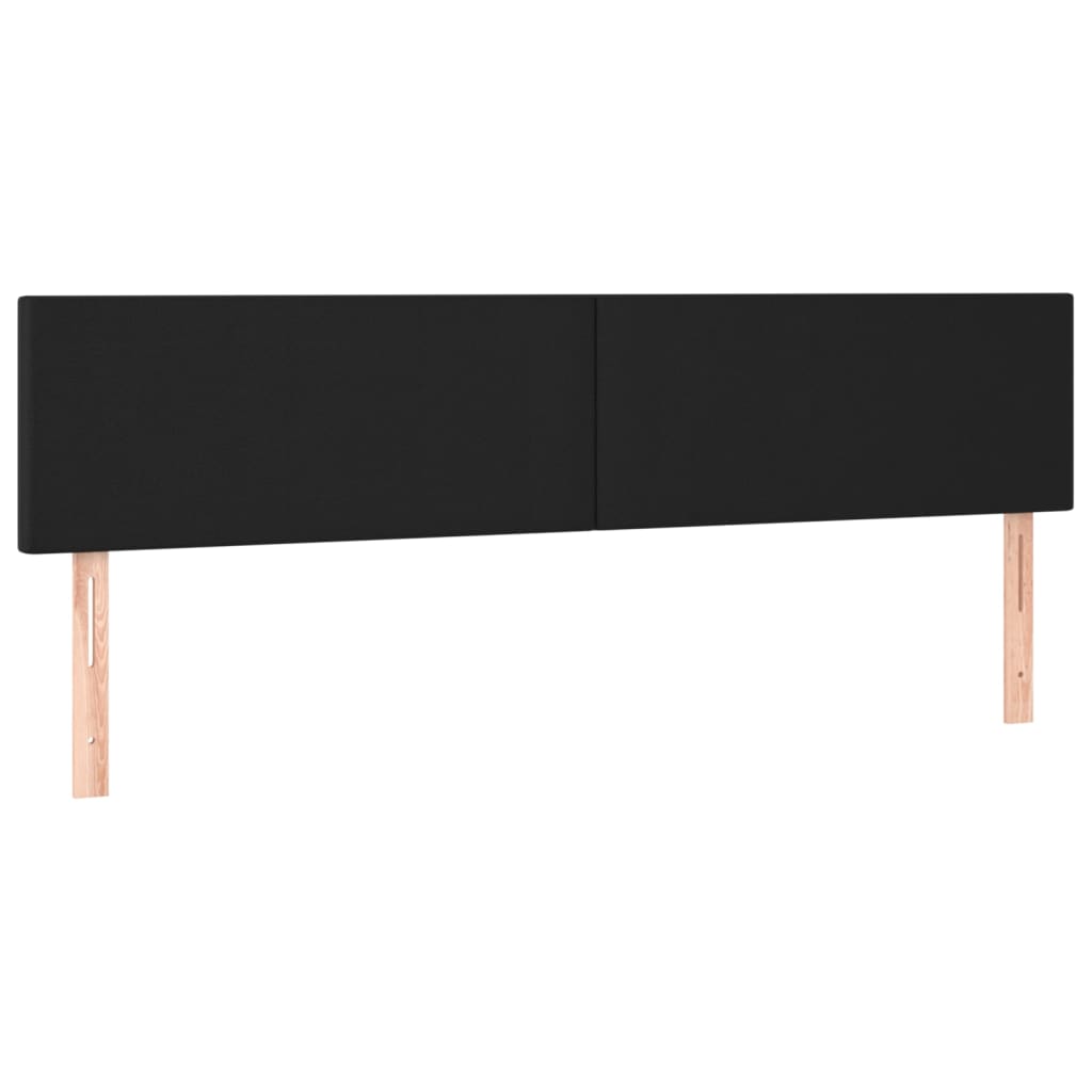 Cabeceira de cama c/ LED couro artificial 160x5x78/88 cm preto