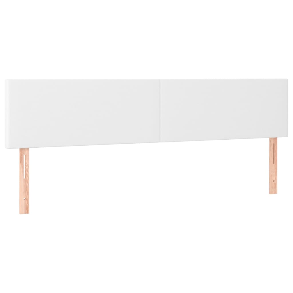 Cabeceira de cama c/ LED couro artificial 160x5x78/88 cm branco