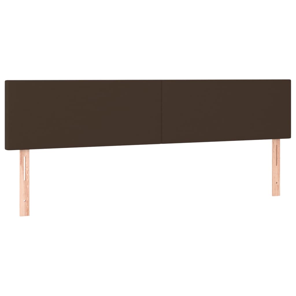 Cabeceira cama c/ LED 160x5x78/88cm couro artificial castanho