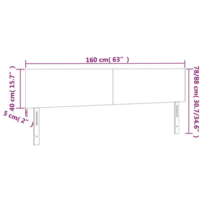 Cabeceira cama c/ LED 160x5x78/88cm couro artificial castanho