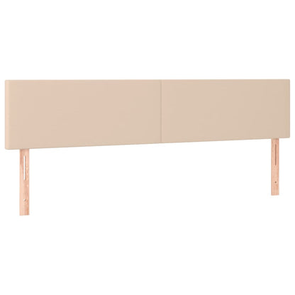 Cabeceira cama c/ LED couro artificial 200x5x78/88cm cappuccino