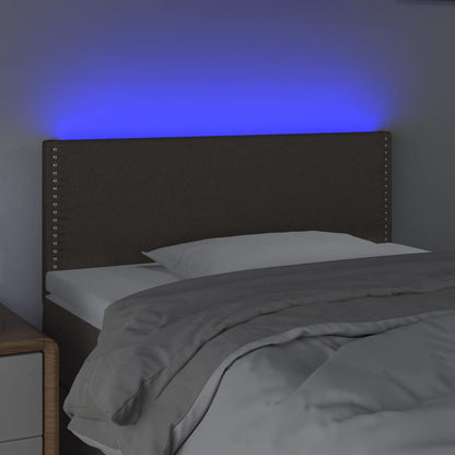 Cabeceira cama luzes LED tecido 80x5x78/88cm cinza-acastanhado