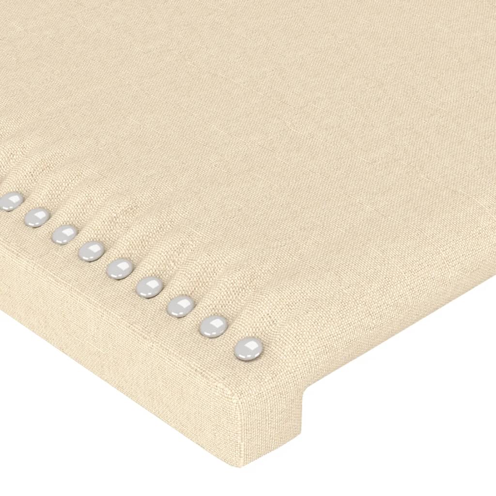 Cabeceira de cama c/ luzes LED tecido 80x5x78/88 cm cor creme