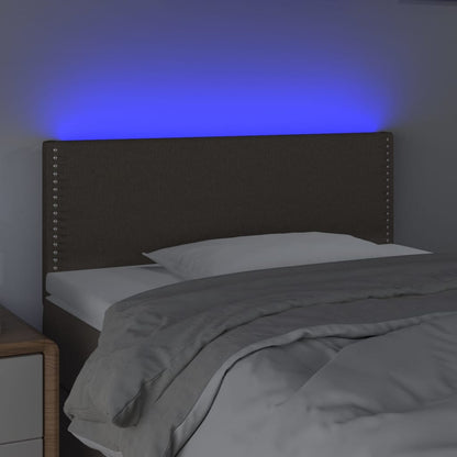 Cabeceira cama luzes LED tecido 90x5x78/88cm cinza-acastanhado