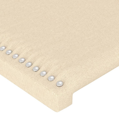 Cabeceira de cama c/ luzes LED tecido 90x5x78/88 cm cor creme