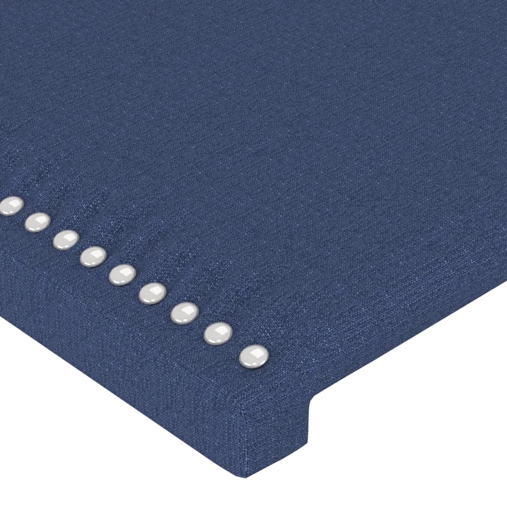 Cabeceira de cama c/ luzes LED tecido 90x5x78/88 cm azul