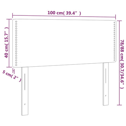 Cabeceira de cama c/ luzes LED tecido 100x5x78/88 cm preto