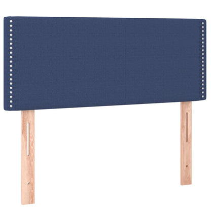 Cabeceira de cama c/ luzes LED tecido 100x5x78/88 cm azul