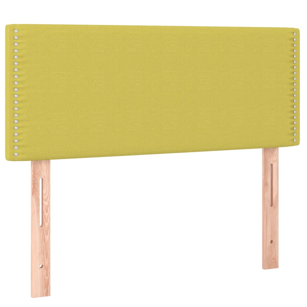 Cabeceira de cama c/ luzes LED tecido 100x5x78/88 cm verde