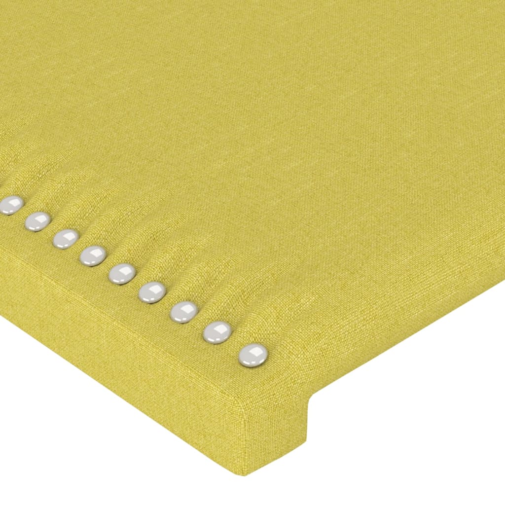 Cabeceira de cama c/ luzes LED tecido 100x5x78/88 cm verde