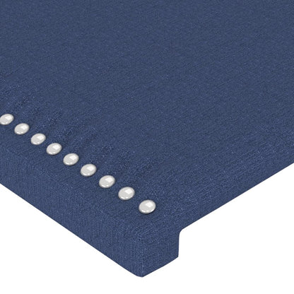 Cabeceira de cama c/ luzes LED tecido 144x5x78/88 cm azul