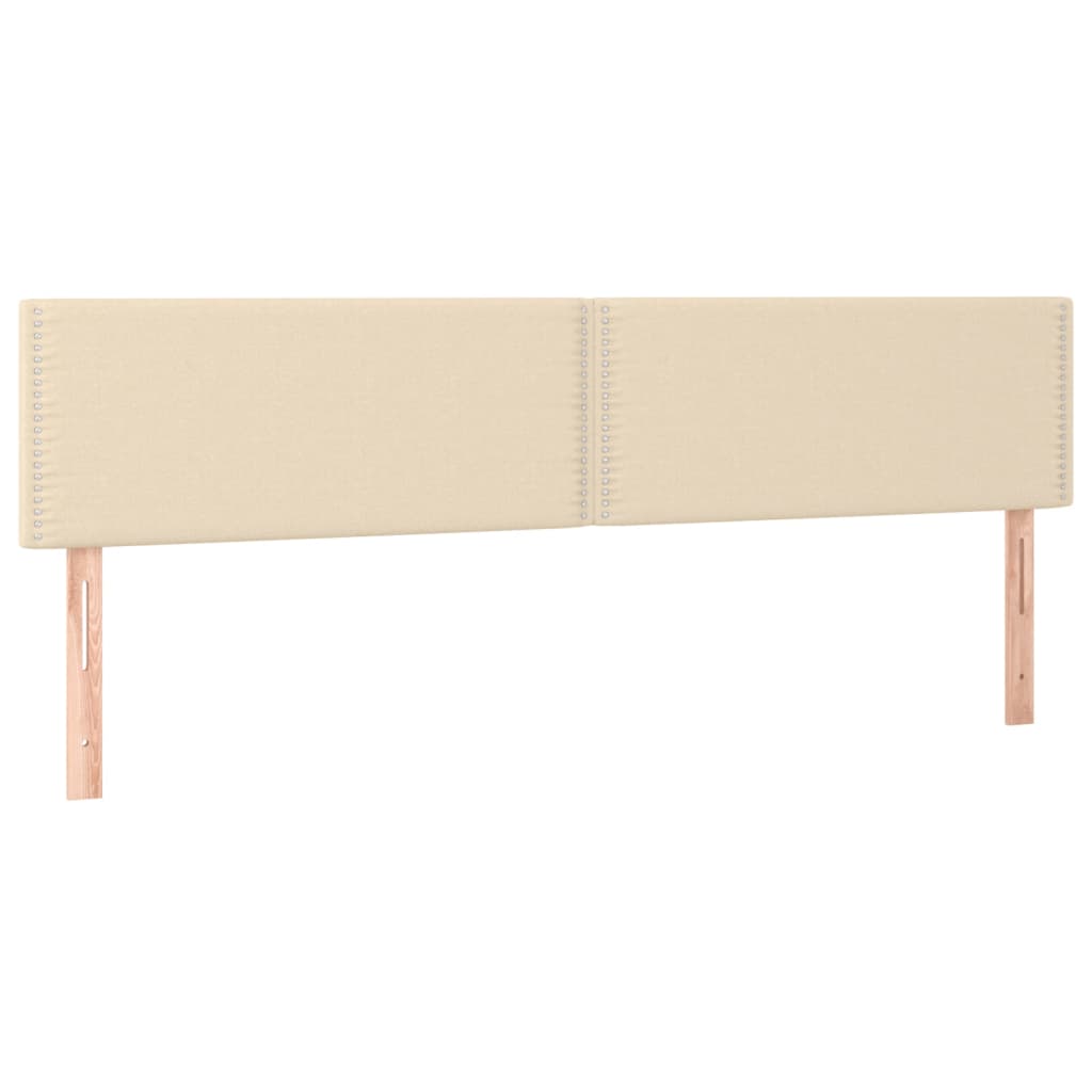 Cabeceira de cama c/ luzes LED tecido 160x5x78/88 cm cor creme