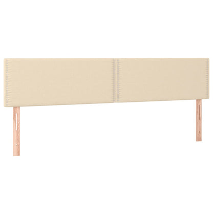 Cabeceira de cama c/ luzes LED tecido 160x5x78/88 cm cor creme