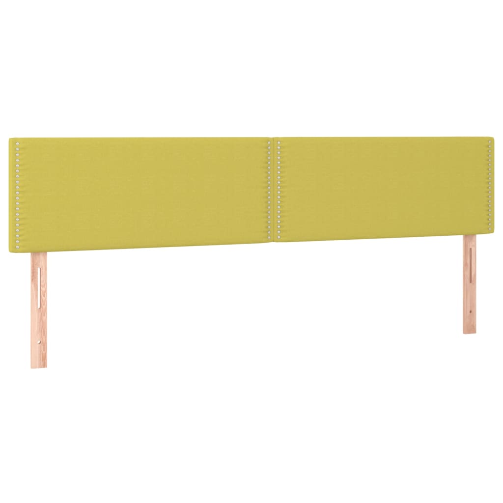 Cabeceira de cama c/ luzes LED tecido 160x5x78/88 cm verde