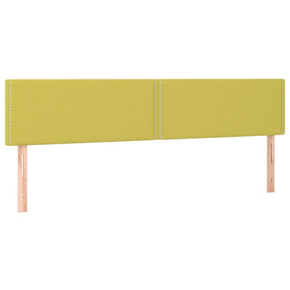 Cabeceira de cama c/ luzes LED tecido 160x5x78/88 cm verde