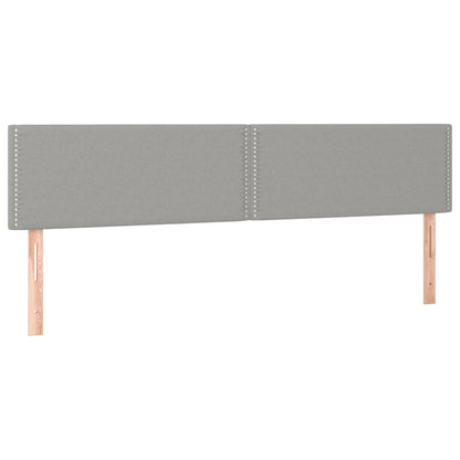 Cabeceira de cama c/luzes LED tecido 180x5x78/88 cm cinza-claro