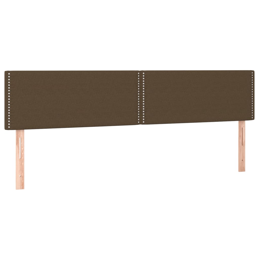 Cabeceira de cama c/ luzes LED tecido 180x5x78/88 cm castanho