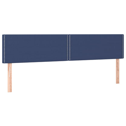 Cabeceira de cama c/ luzes LED tecido 180x5x78/88 cm azul