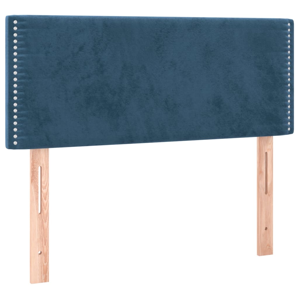 Cabeceira de cama c/ luzes LED veludo 90x5x78/88 cm azul-escuro