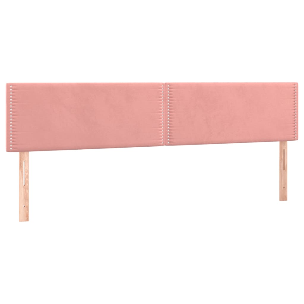 Cabeceira de cama c/ luzes LED veludo 160x5x78/88 cm rosa