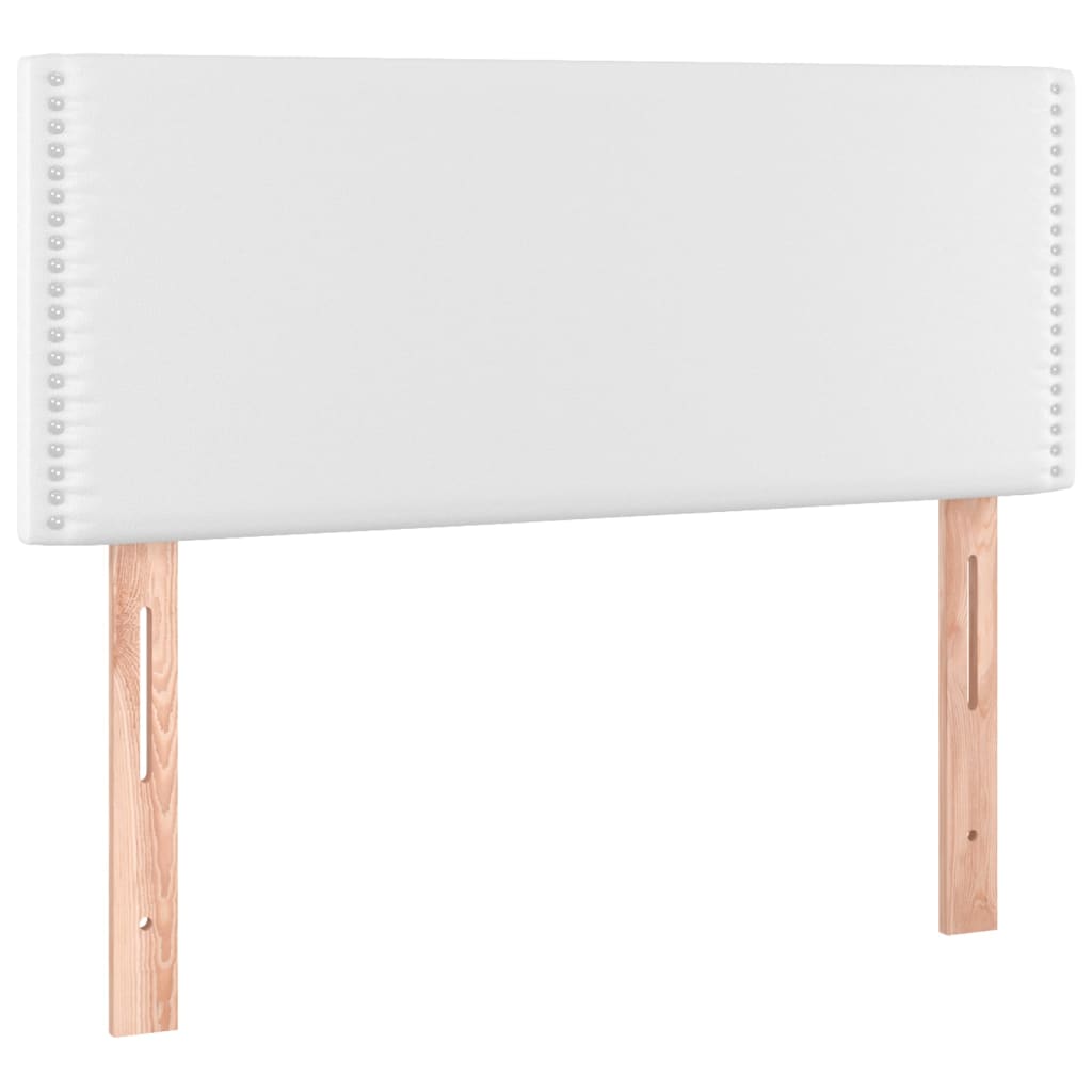 Cabeceira de cama c/ LED couro artificial 80x5x78/88 cm branco