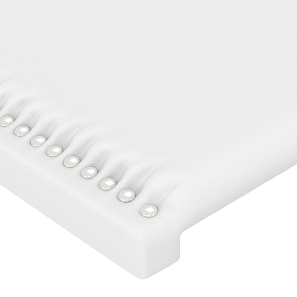 Cabeceira de cama c/ LED couro artificial 80x5x78/88 cm branco