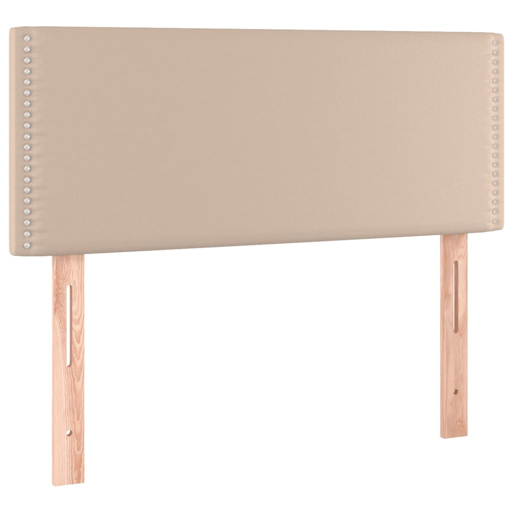 Cabeceira cama c/ LED couro artificial 80x5x78/88 cm cappuccino