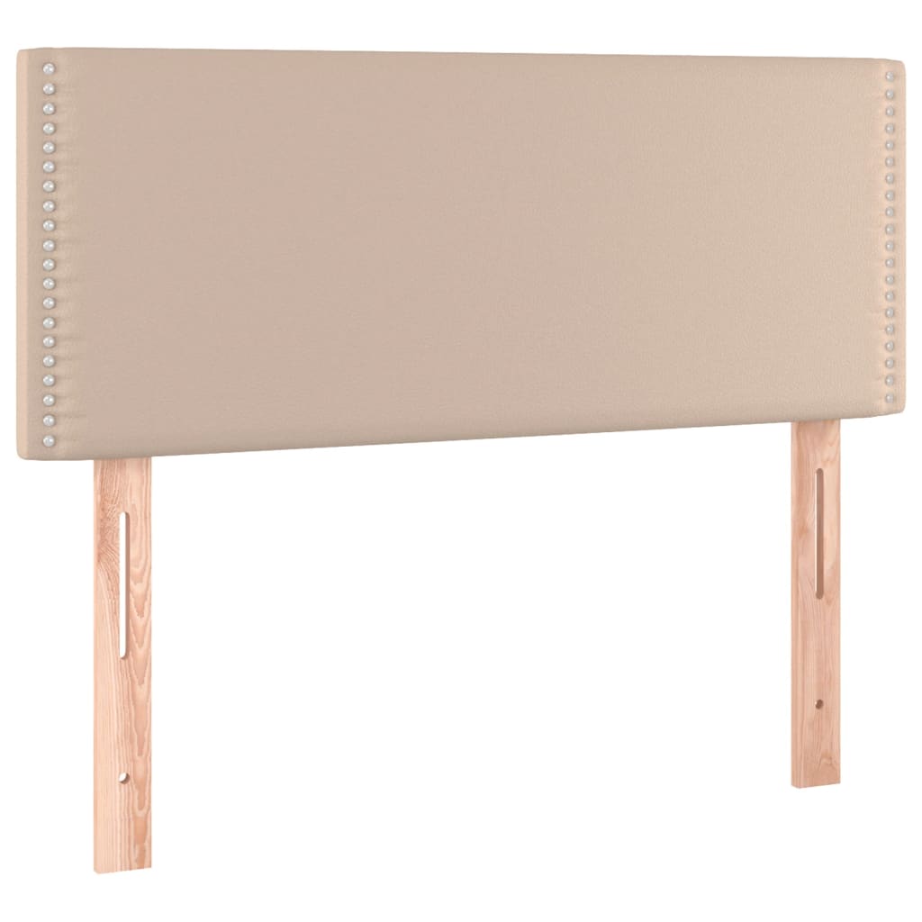 Cabeceira cama c/ LED couro artificial 100x5x78/88cm cappuccino