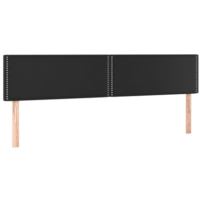 Cabeceira de cama c/ LED couro artificial 160x5x78/88 cm preto