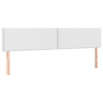 Cabeceira de cama c/ LED couro artificial 160x5x78/88 cm branco