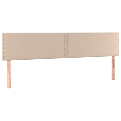 Cabeceira cama c/ LED couro artificial 160x5x78/88cm cappuccino