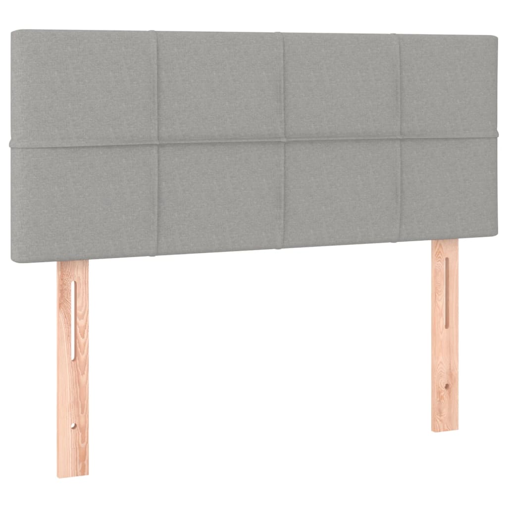 Cabeceira de cama c/ luzes LED tecido 80x5x78/88 cm cinza-claro