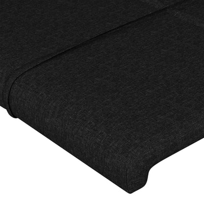 Cabeceira de cama c/ luzes LED tecido 80x5x78/88 cm preto