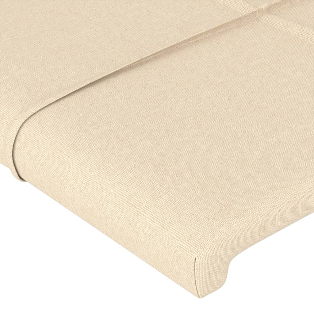 Cabeceira de cama c/ luzes LED tecido 80x5x78/88 cm cor creme