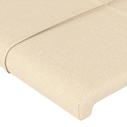 Cabeceira de cama c/ luzes LED tecido 80x5x78/88 cm cor creme