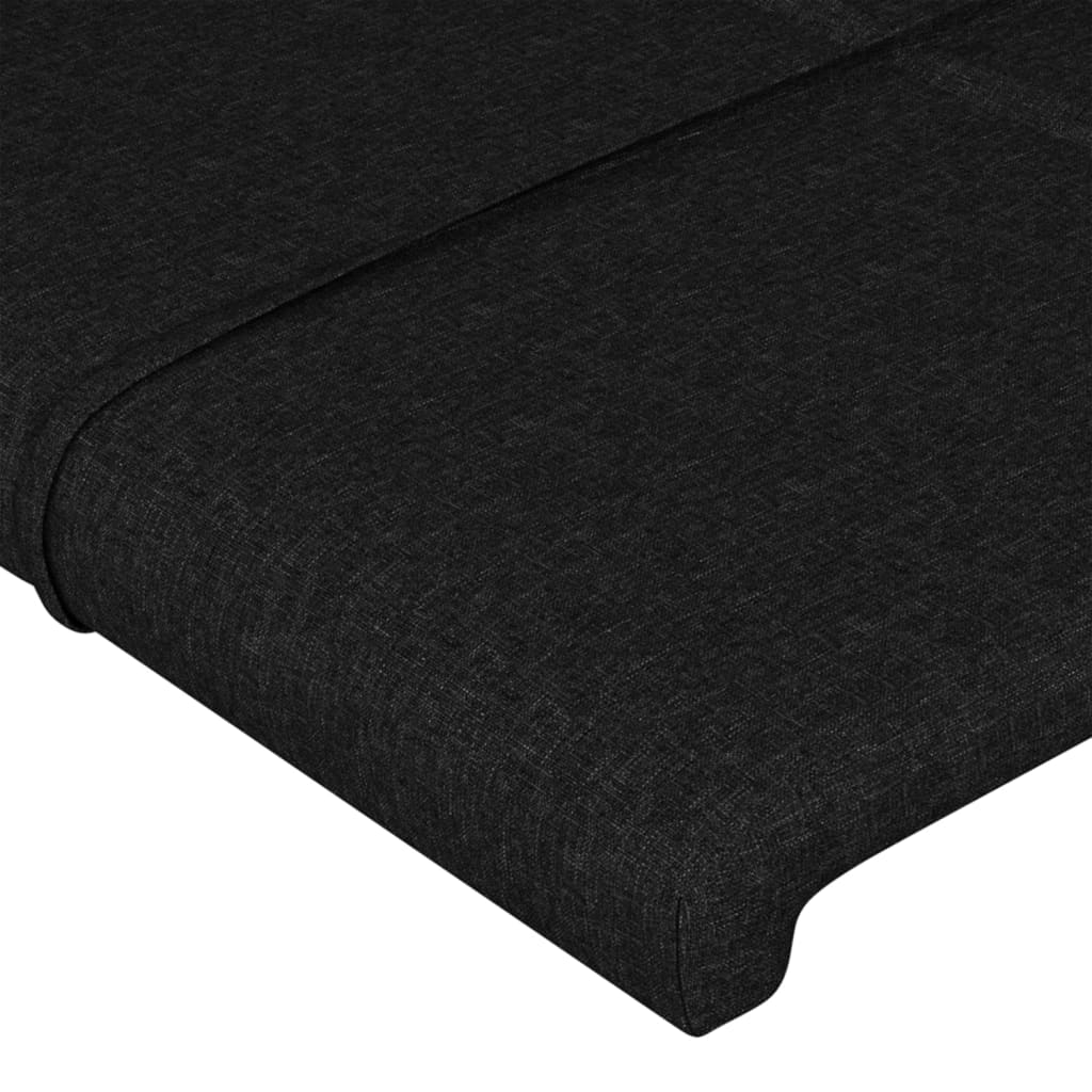 Cabeceira de cama c/ luzes LED tecido 90x5x78/88 cm preto