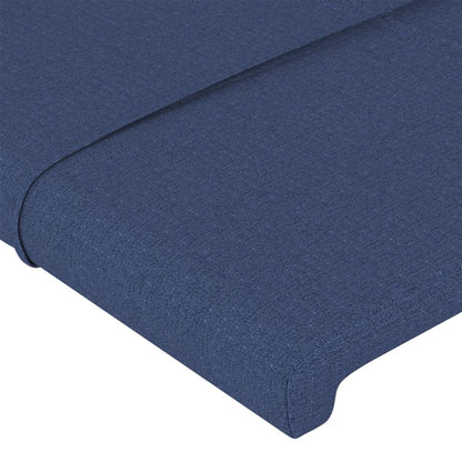 Cabeceira de cama c/ luzes LED tecido 90x5x78/88 cm azul