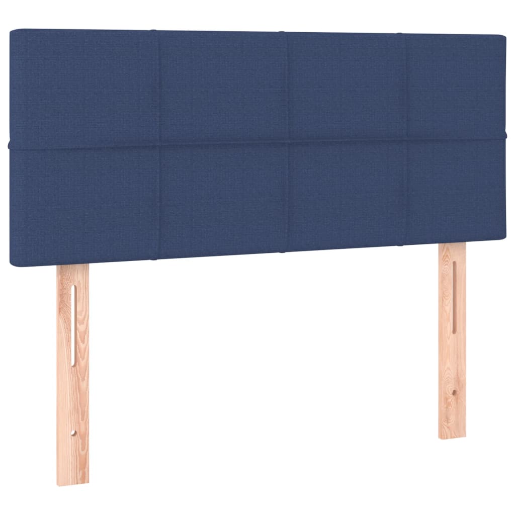 Cabeceira de cama c/ luzes LED tecido 100x5x78/88 cm azul